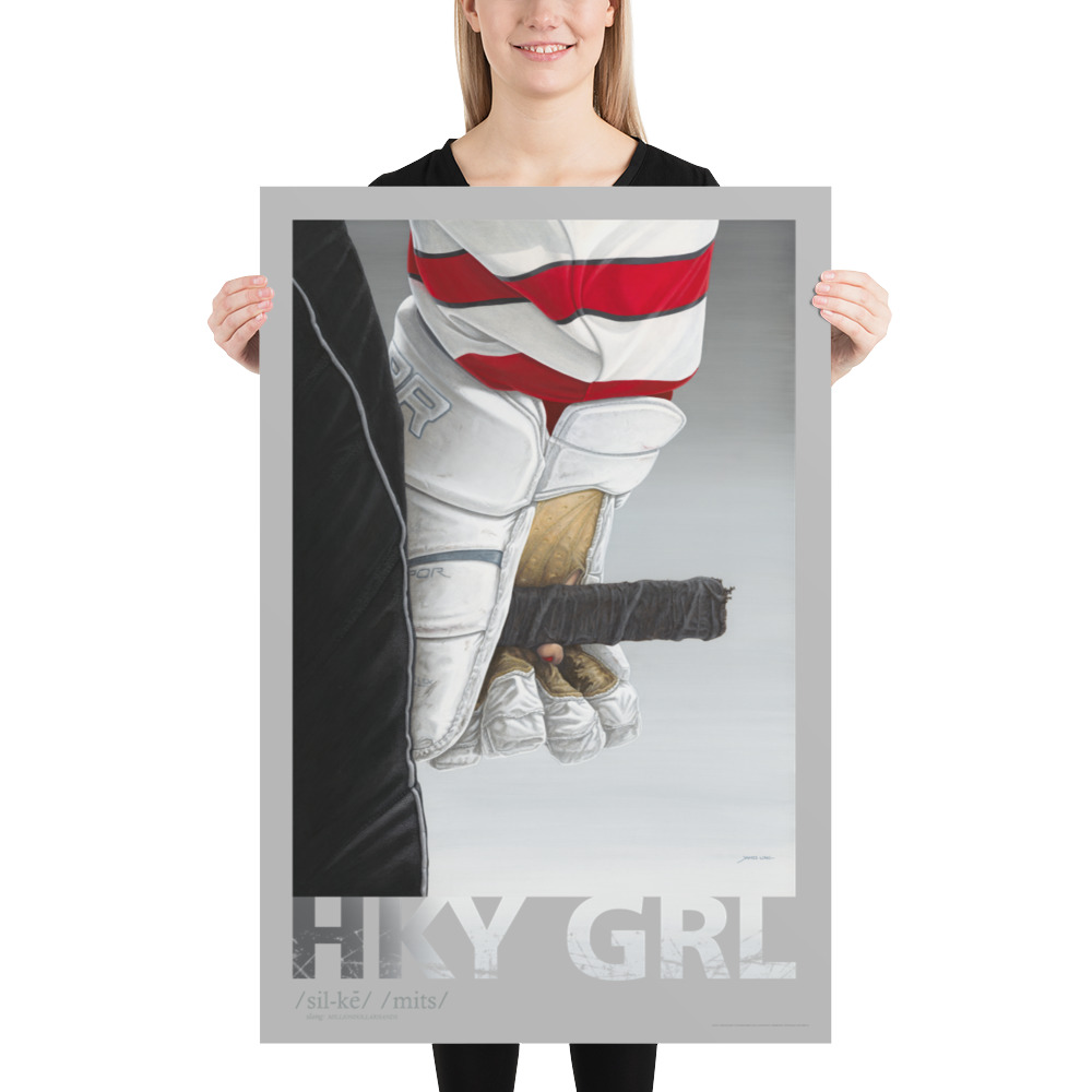 HKY GRL: Silky Mitts with slang & border POSTER