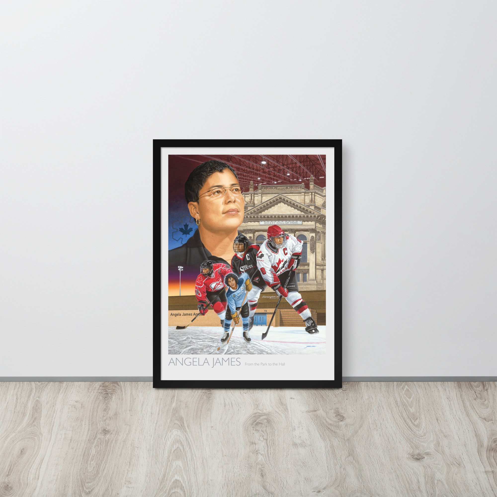 ANGELA JAMES:  Framed Print Light Grey Border