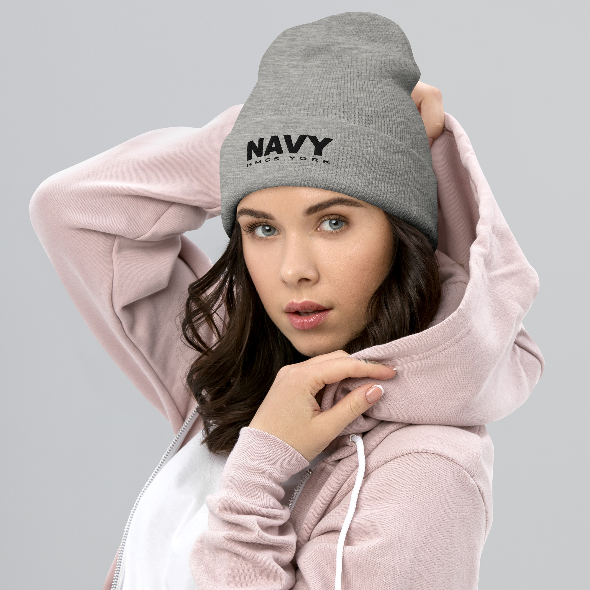 NAVY HMCS YORK Cuffed Beanie (Black Thread) - Image 6