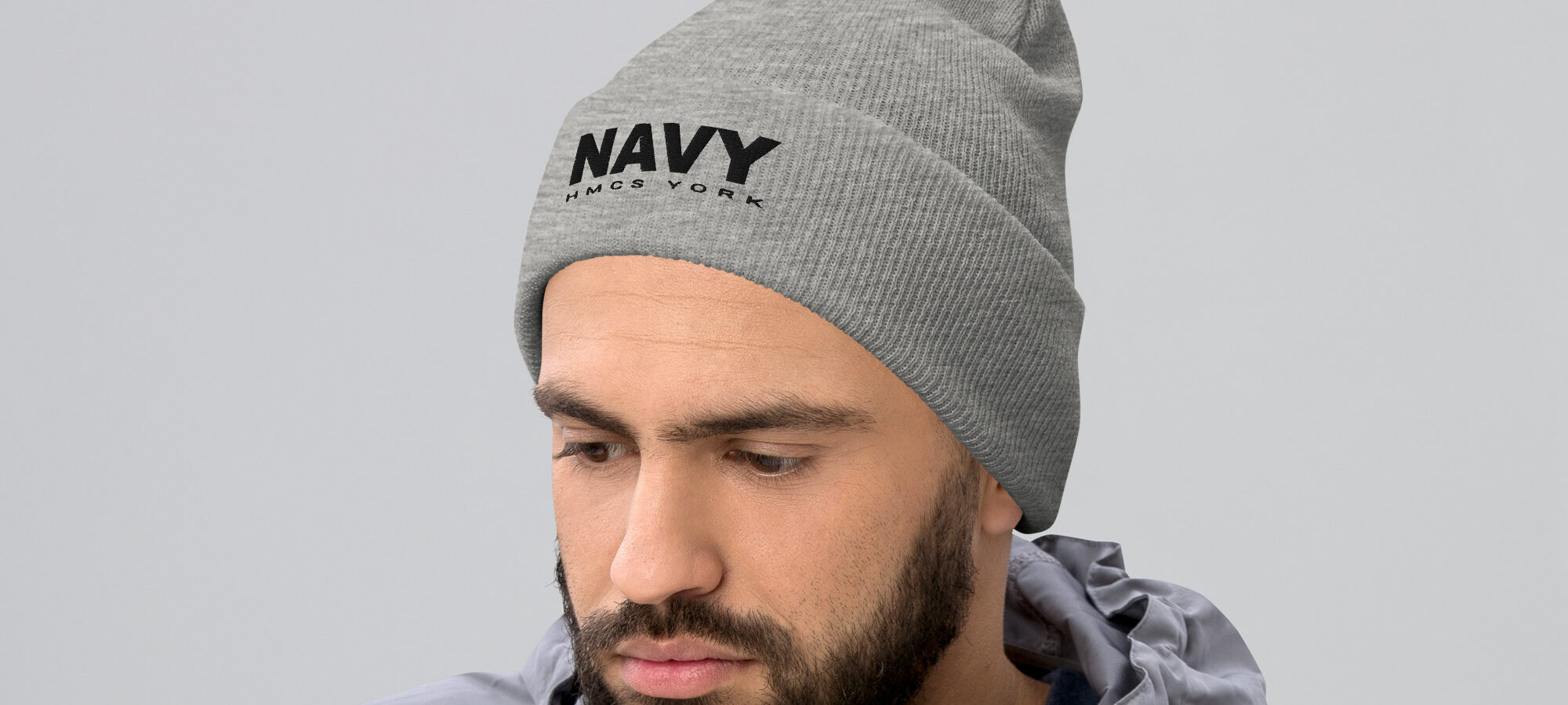 NAVY HMCS YORK Cuffed Beanie (Black Thread)