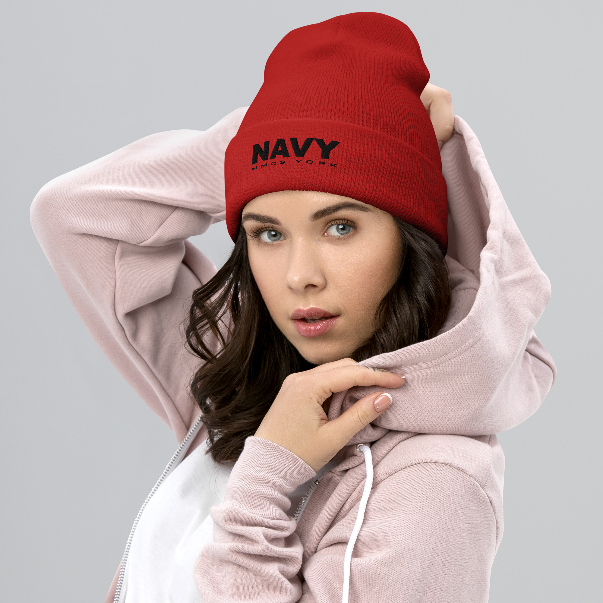 NAVY HMCS YORK Cuffed Beanie (Black Thread) - Image 4