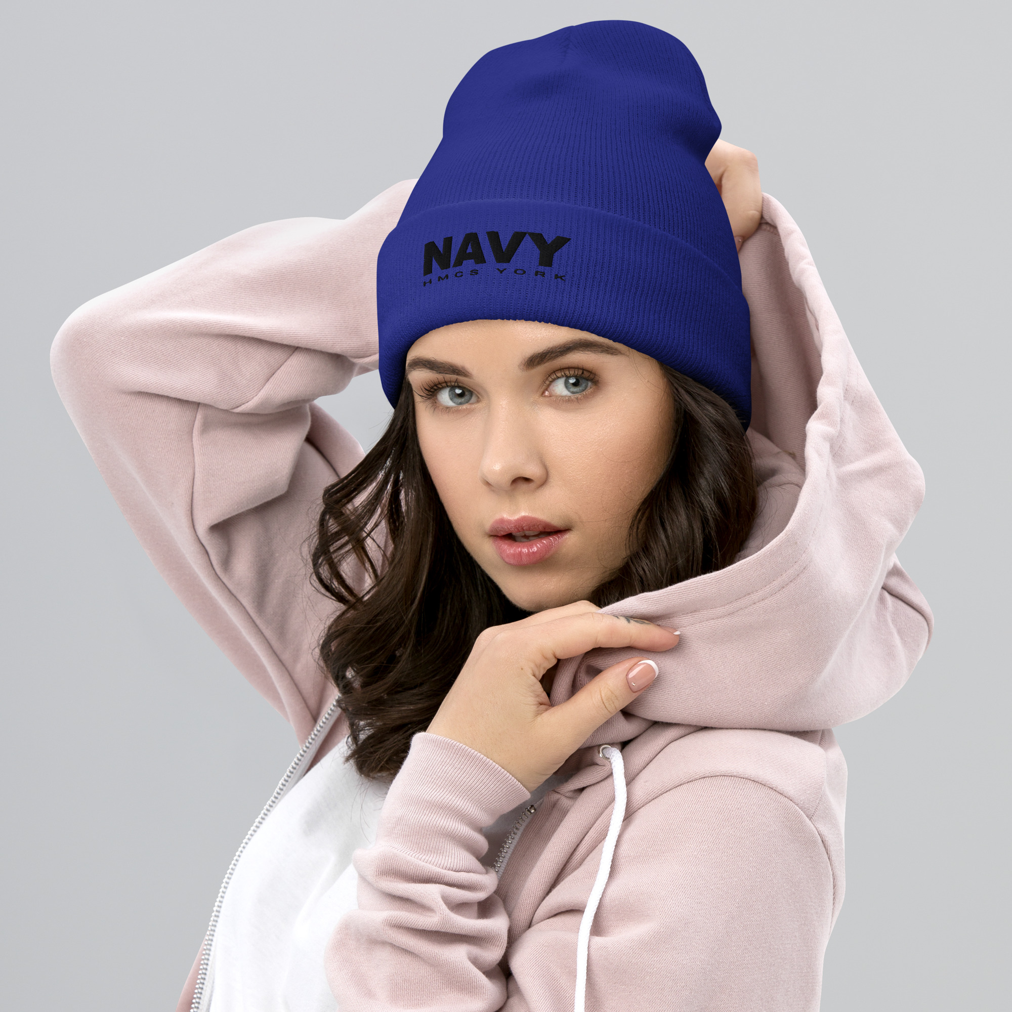 NAVY HMCS YORK Cuffed Beanie (Black Thread) - Image 3