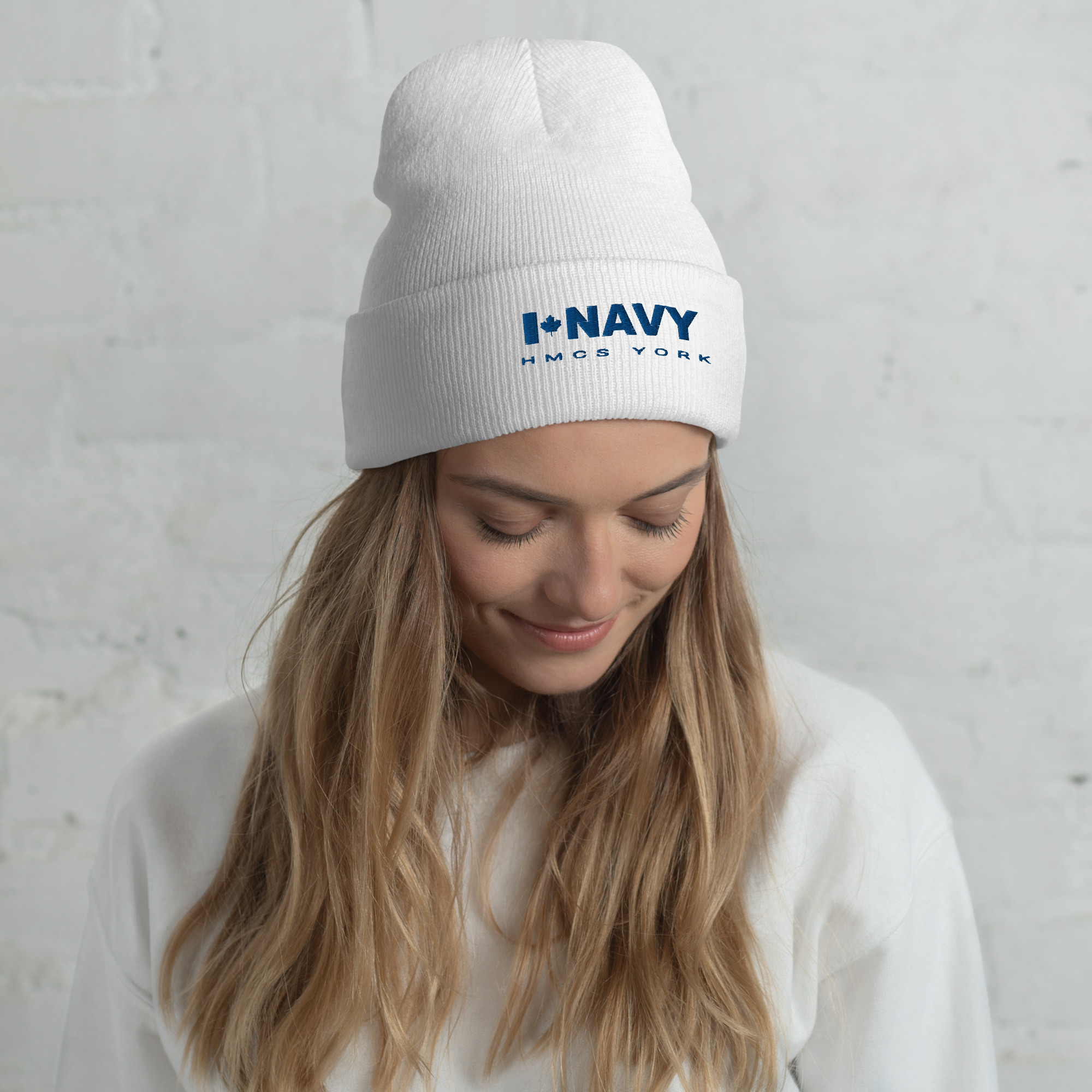 CDN NAVY HMCS YORK Cuffed Beanie (Blue Thread)