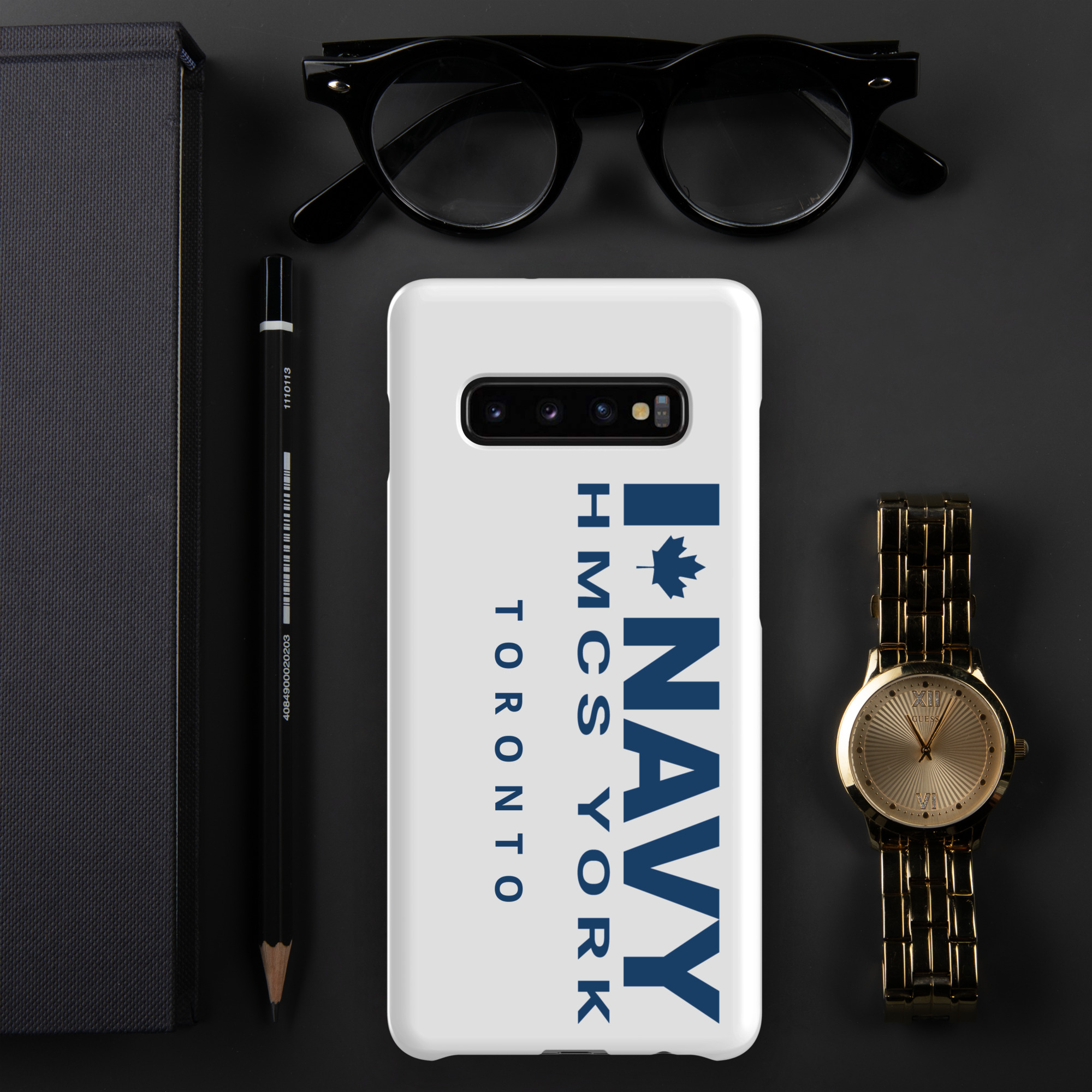 Navy HMCS YORK Snap case for Samsung® (Blue Text) - Image 4