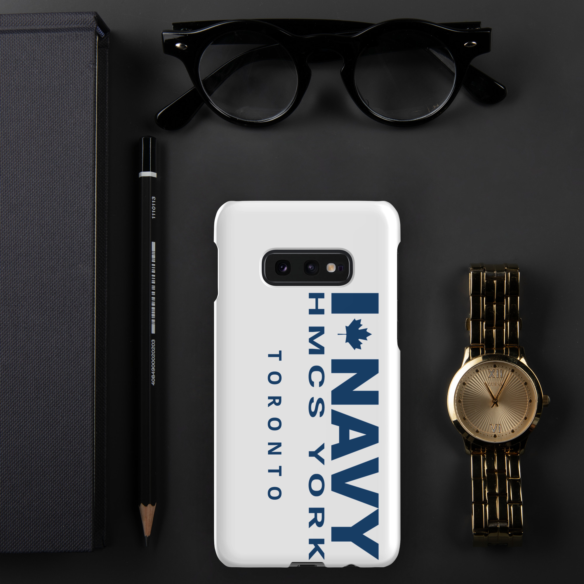 Navy HMCS YORK Snap case for Samsung® (Blue Text) - Image 3