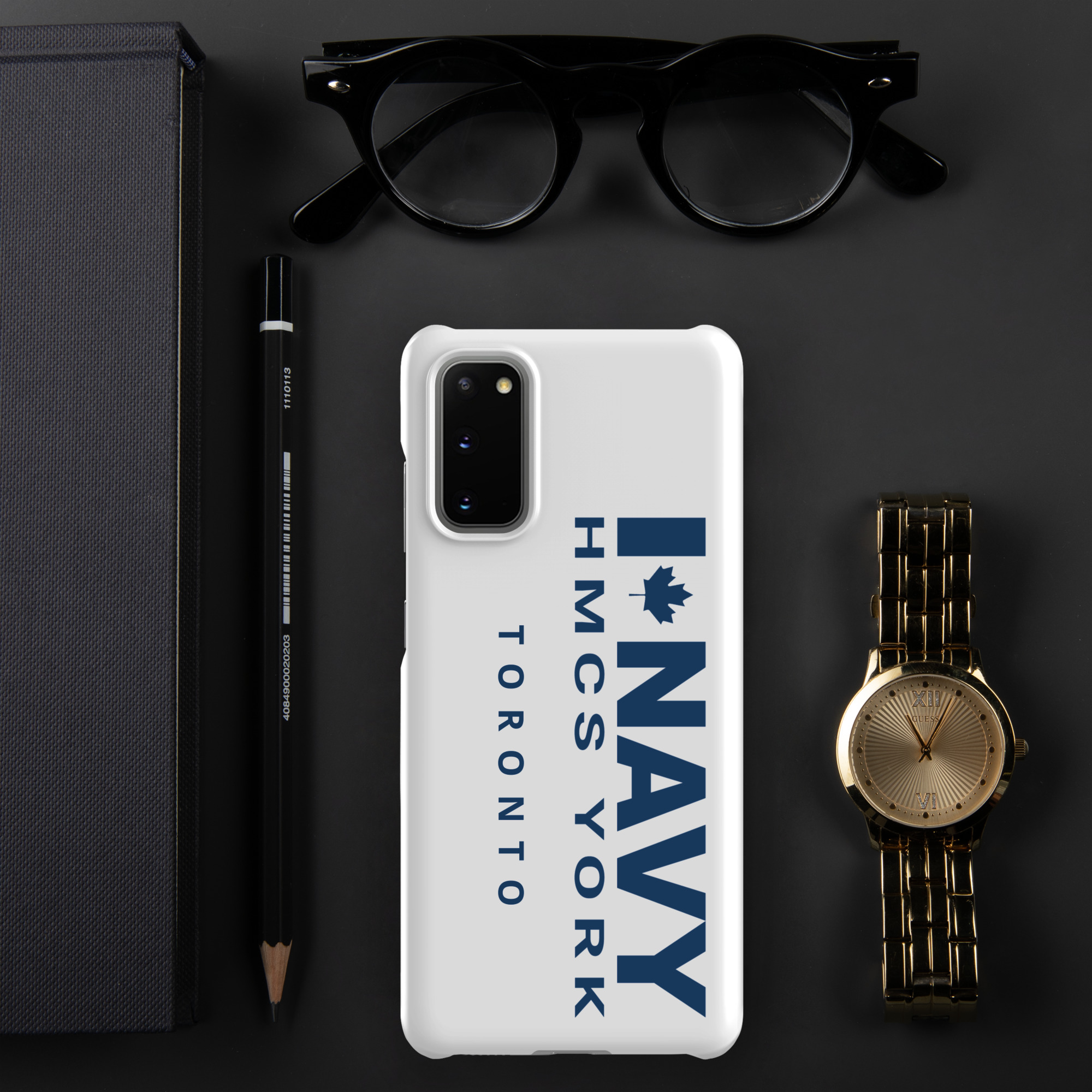 Navy HMCS YORK Snap case for Samsung® (Blue Text) - Image 5