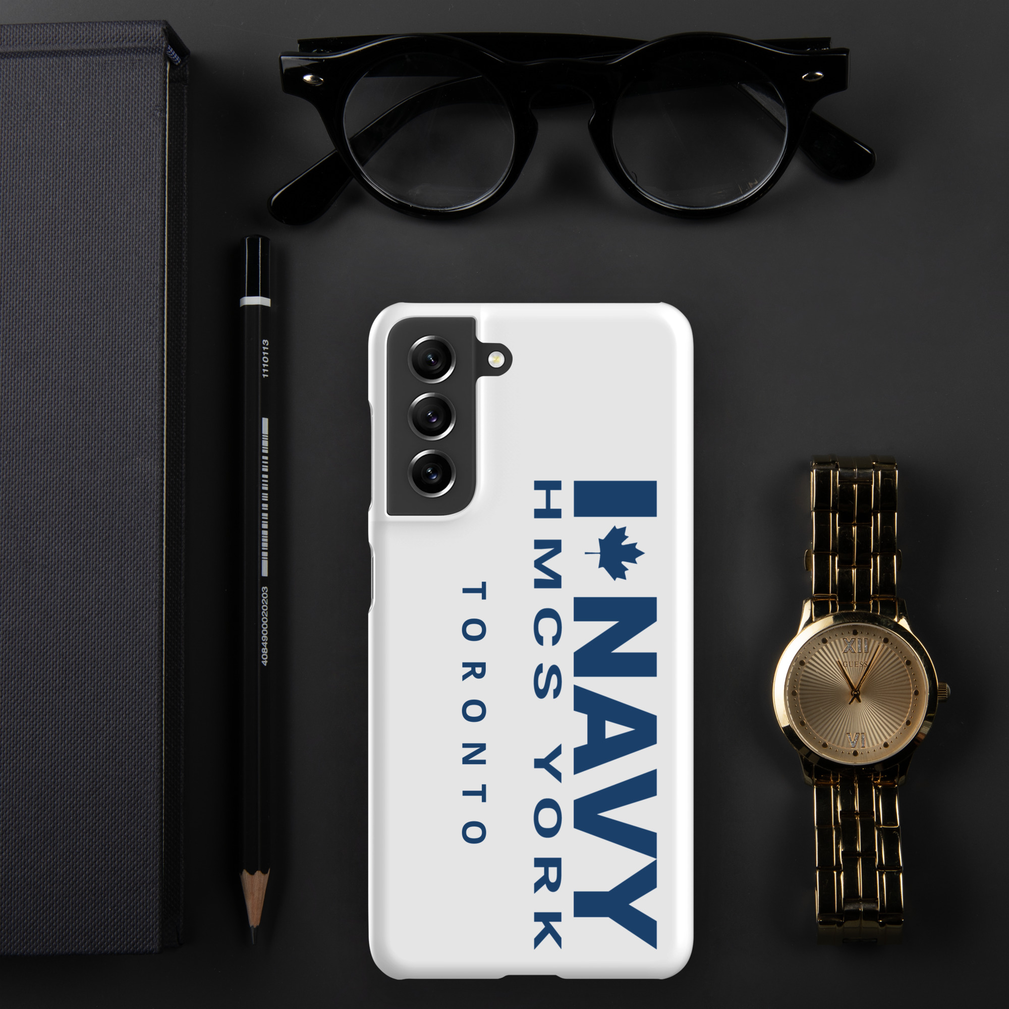 Navy HMCS YORK Snap case for Samsung® (Blue Text) - Image 8