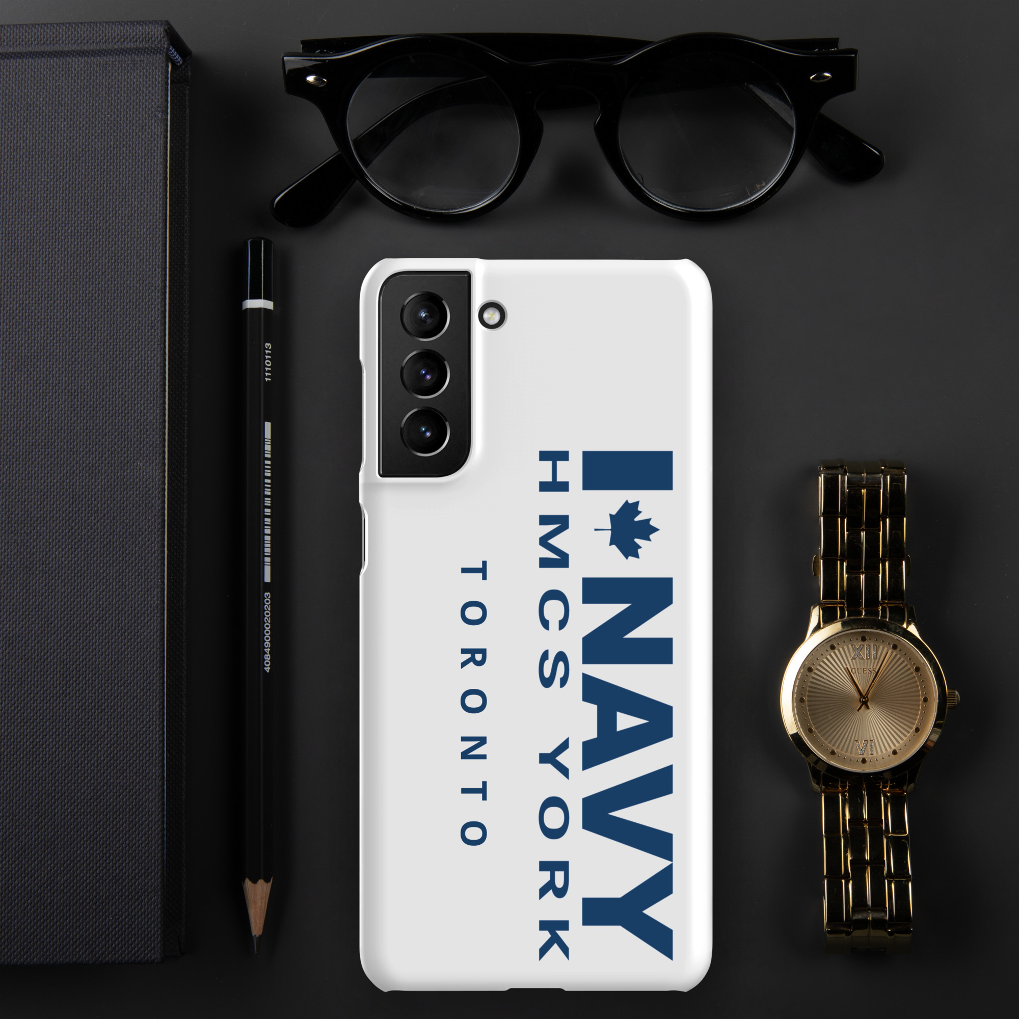 Navy HMCS YORK Snap case for Samsung® (Blue Text) - Image 9