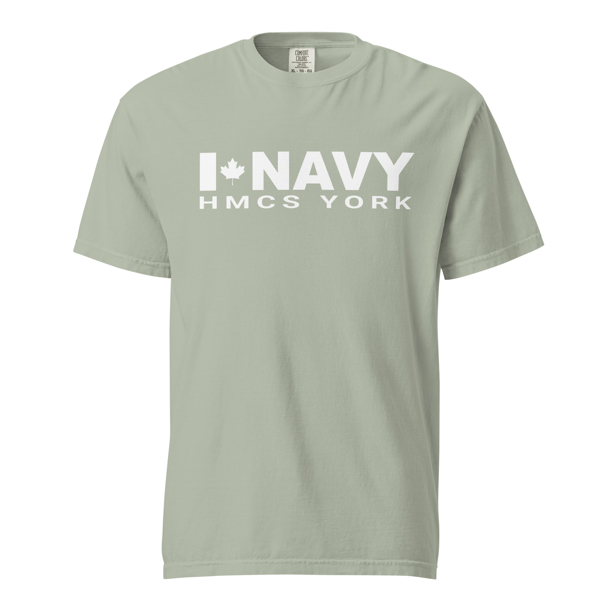 CDN NAVY HMCS YORK Unisex garment-dyed heavyweight t-shirt (White Text) - Bay, 3XL