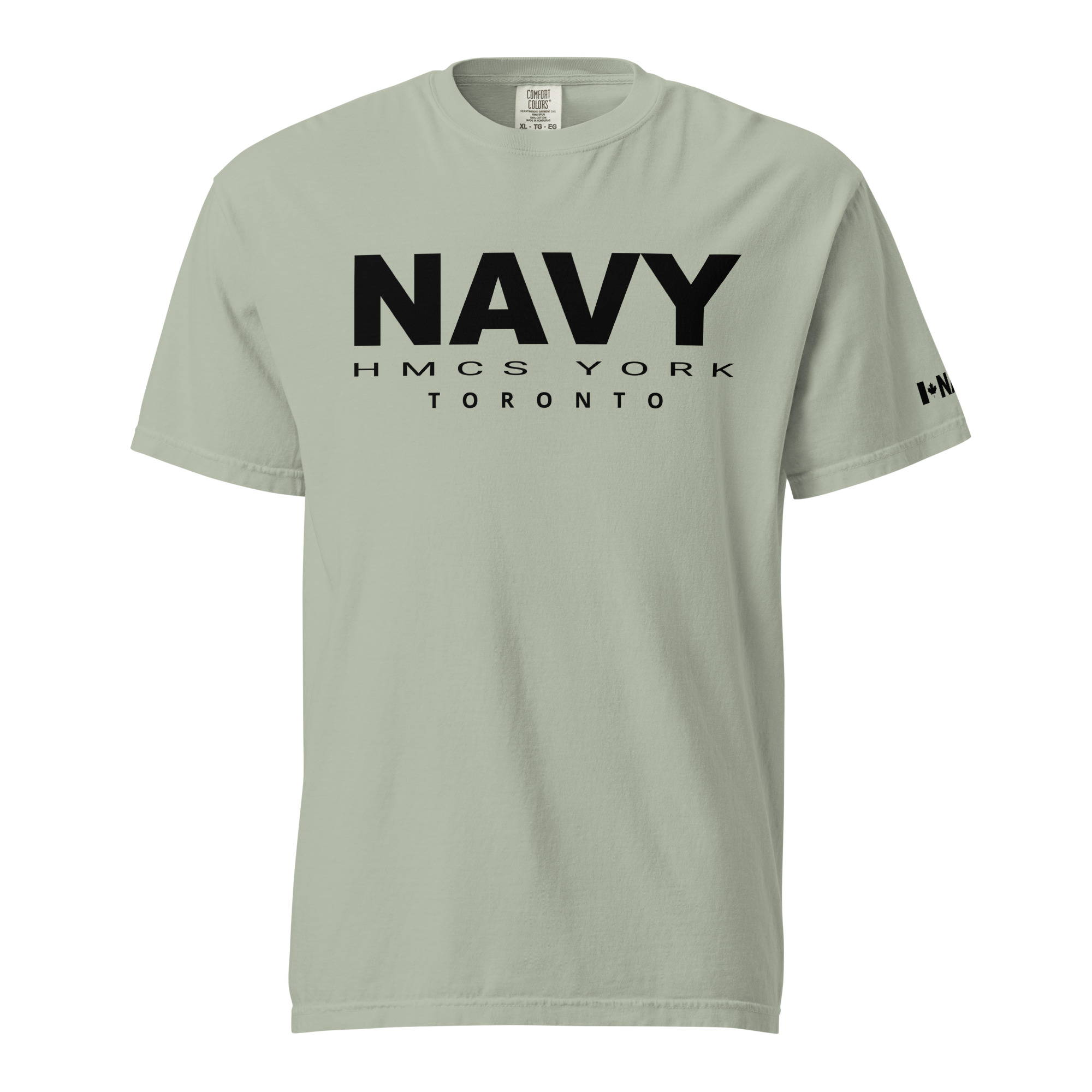NAVY HMCS YORK Unisex garment-dyed heavyweight t-shirt (Black Text)