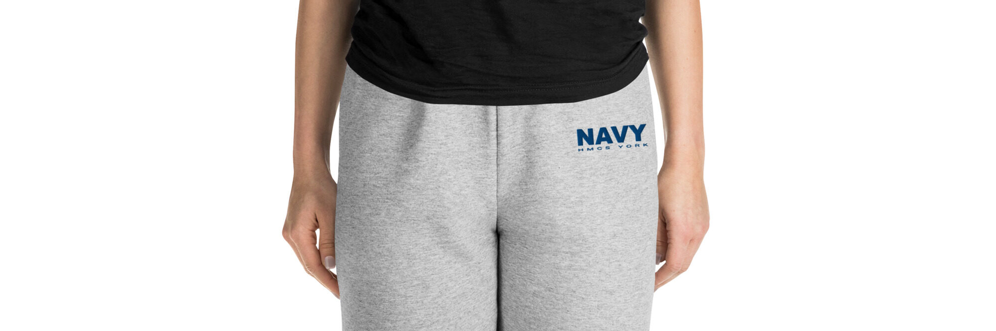 Embroidered HMCS YORK NAVY Unisex Joggers (Blue Thread)