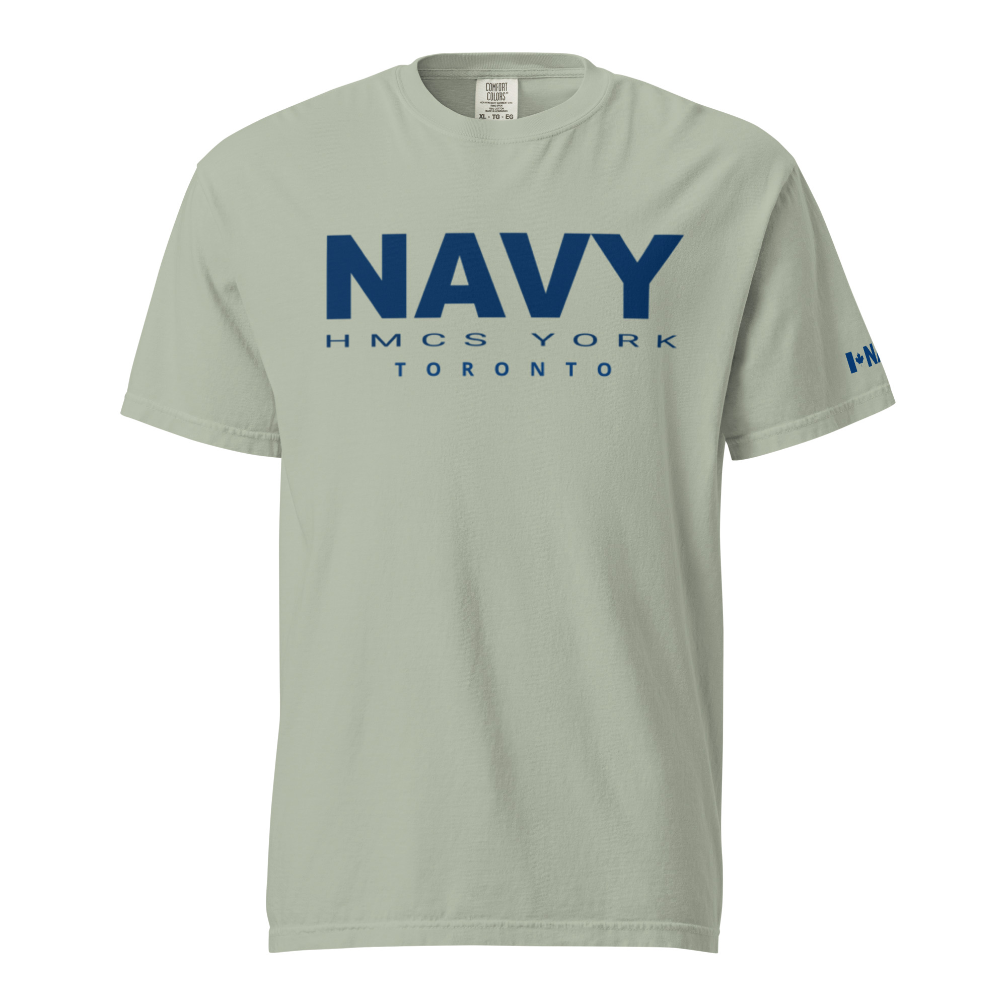NAVY HMCS YORK Unisex garment-dyed heavyweight t-shirt (Blue Text) - Image 16