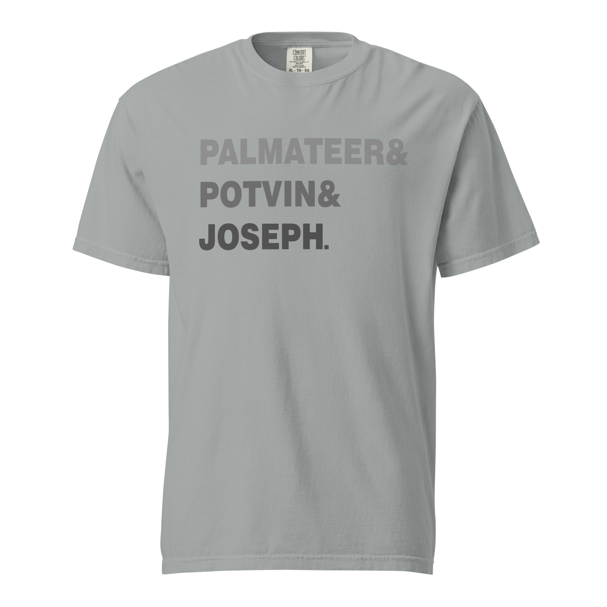 PALMATEER&POTVIN&JOSEPH (Grey Edition) Unisex garment-dyed heavyweight t-shirt - Image 3