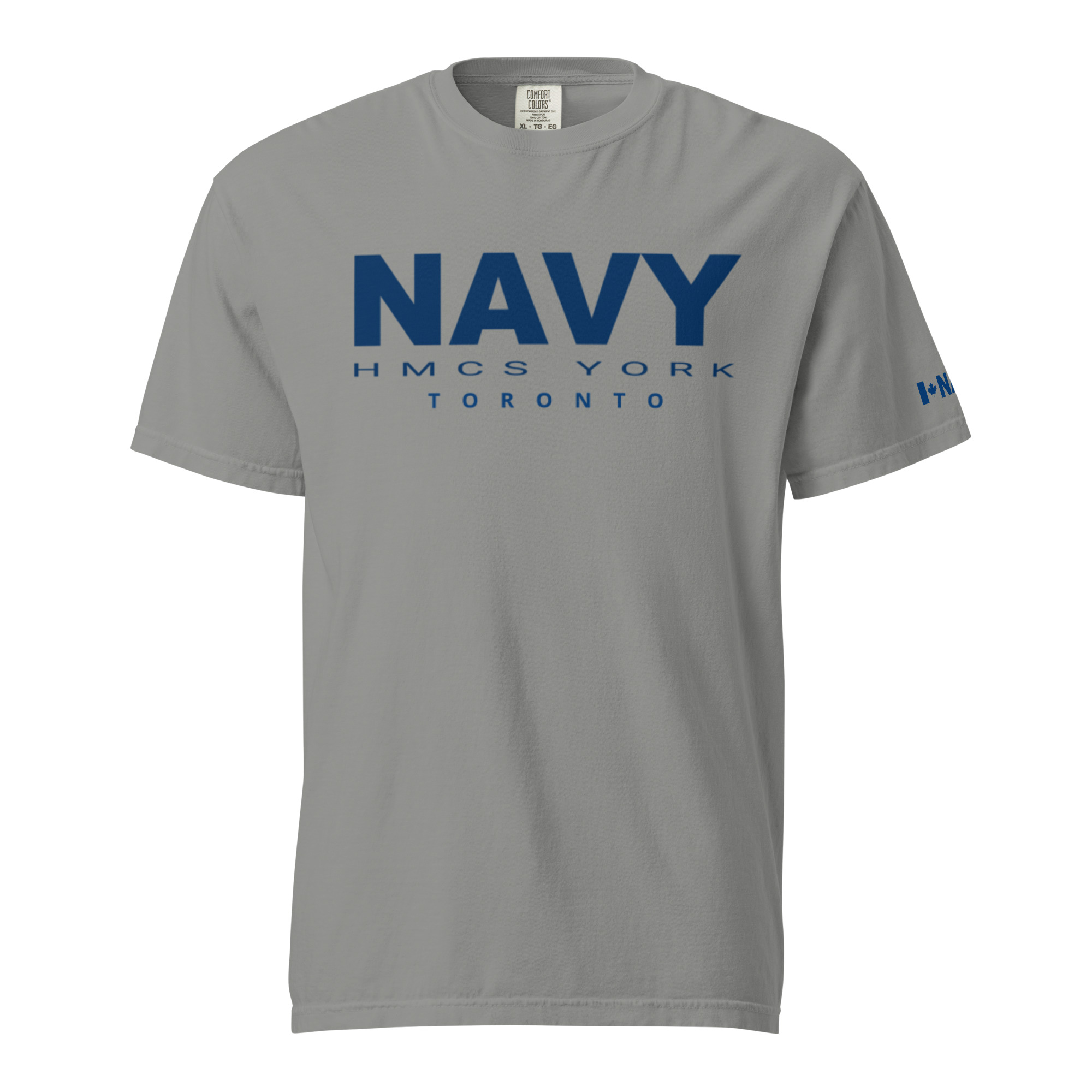 NAVY HMCS YORK Unisex garment-dyed heavyweight t-shirt (Blue Text) - Image 12