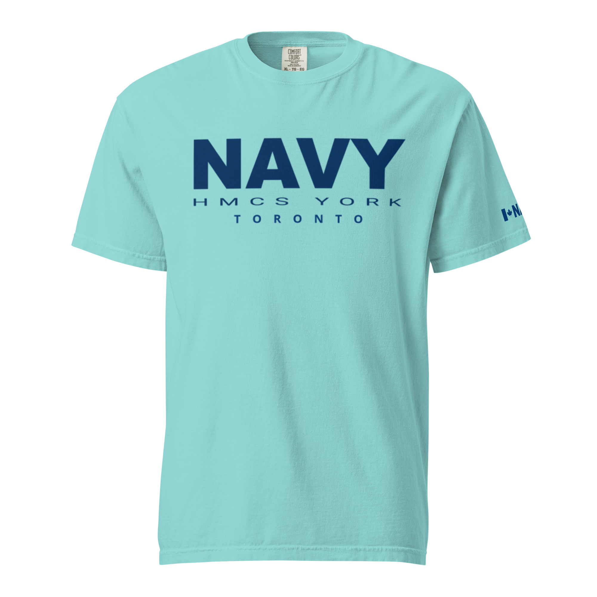 NAVY HMCS YORK Unisex garment-dyed heavyweight t-shirt (Blue Text) - Image 18