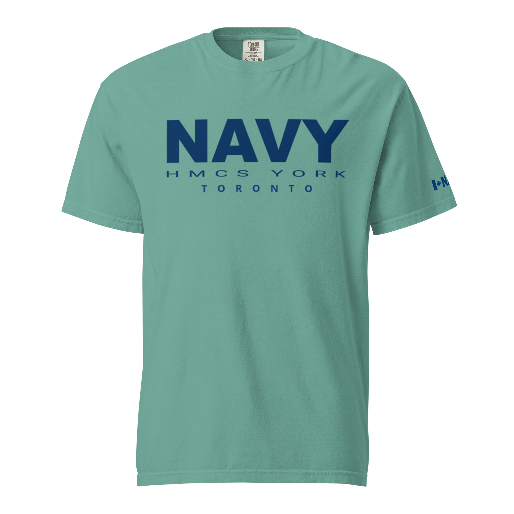NAVY HMCS YORK Unisex garment-dyed heavyweight t-shirt (Blue Text) - Image 14