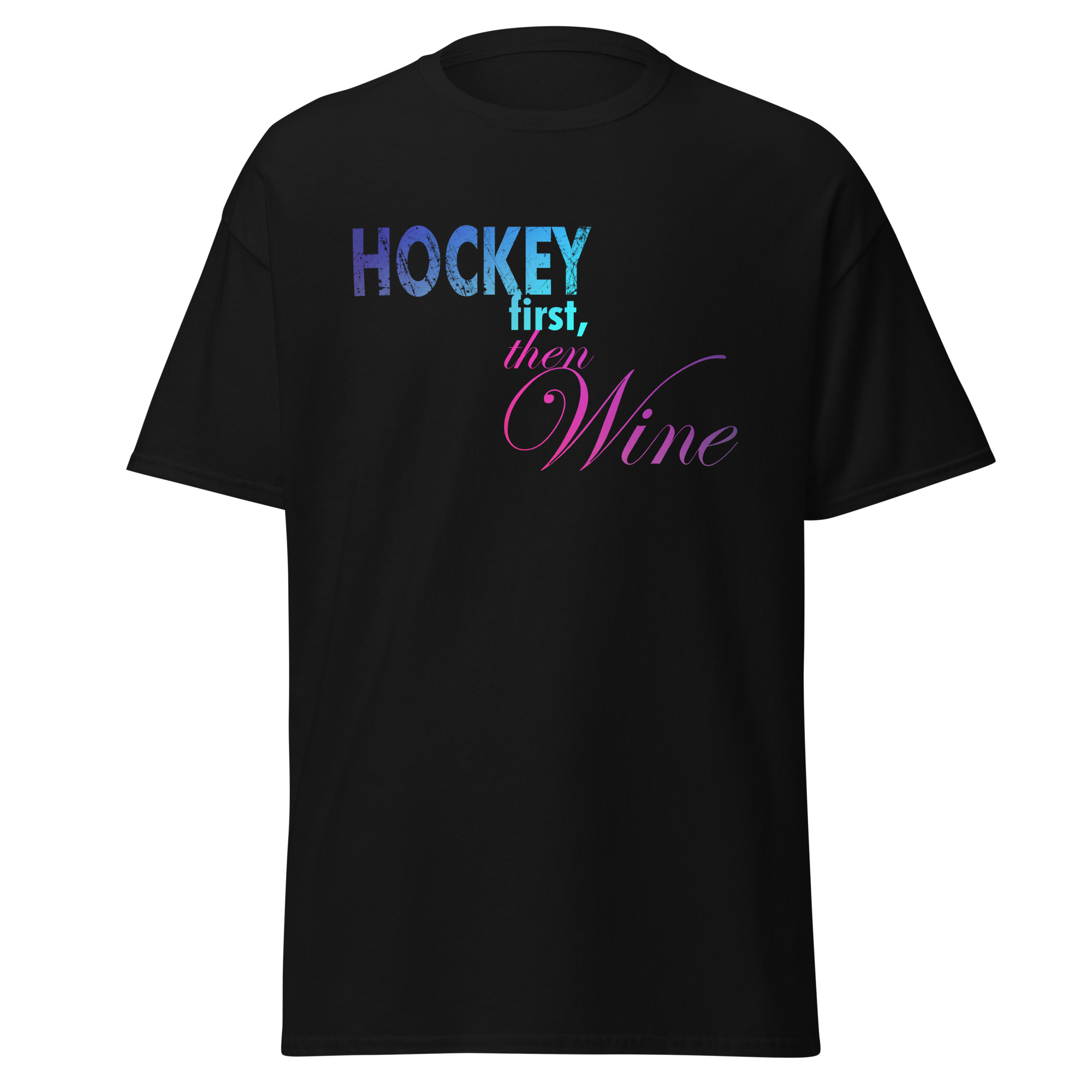 HOCKEY First, Then WINE Unisex classic tee - Image 3