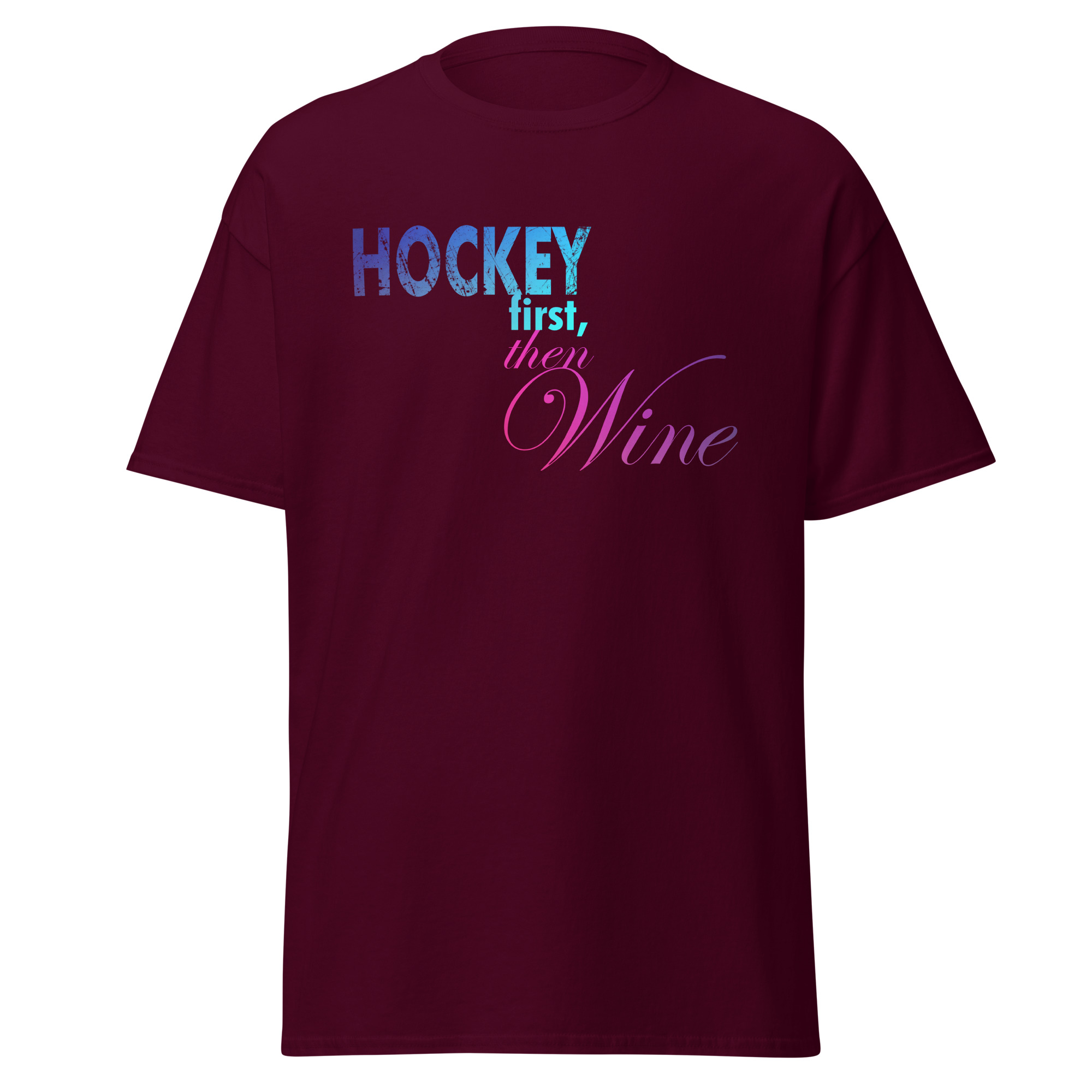 HOCKEY First, Then WINE Unisex classic tee - Image 2