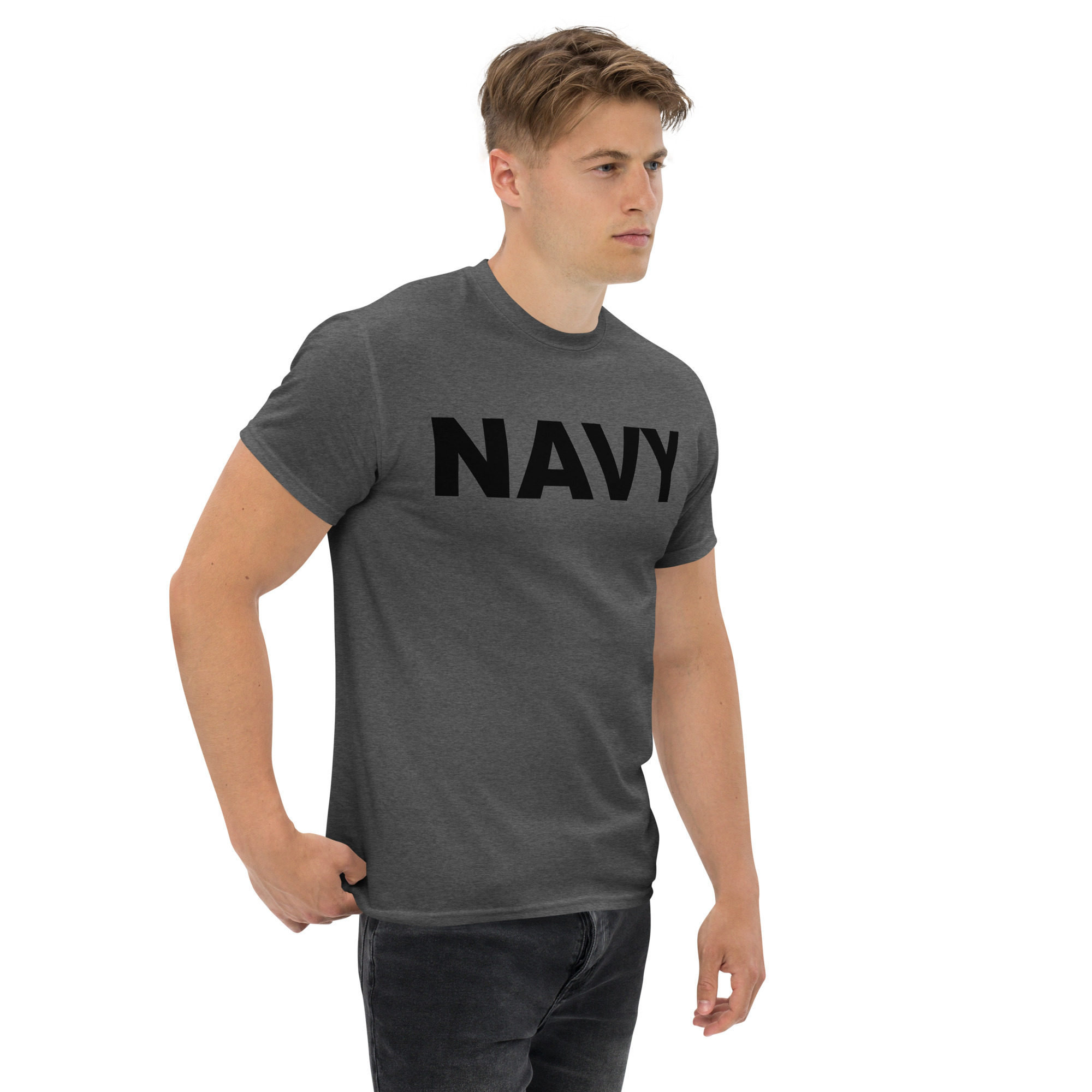 NAVY (Black) Unisex classic tee - Image 2