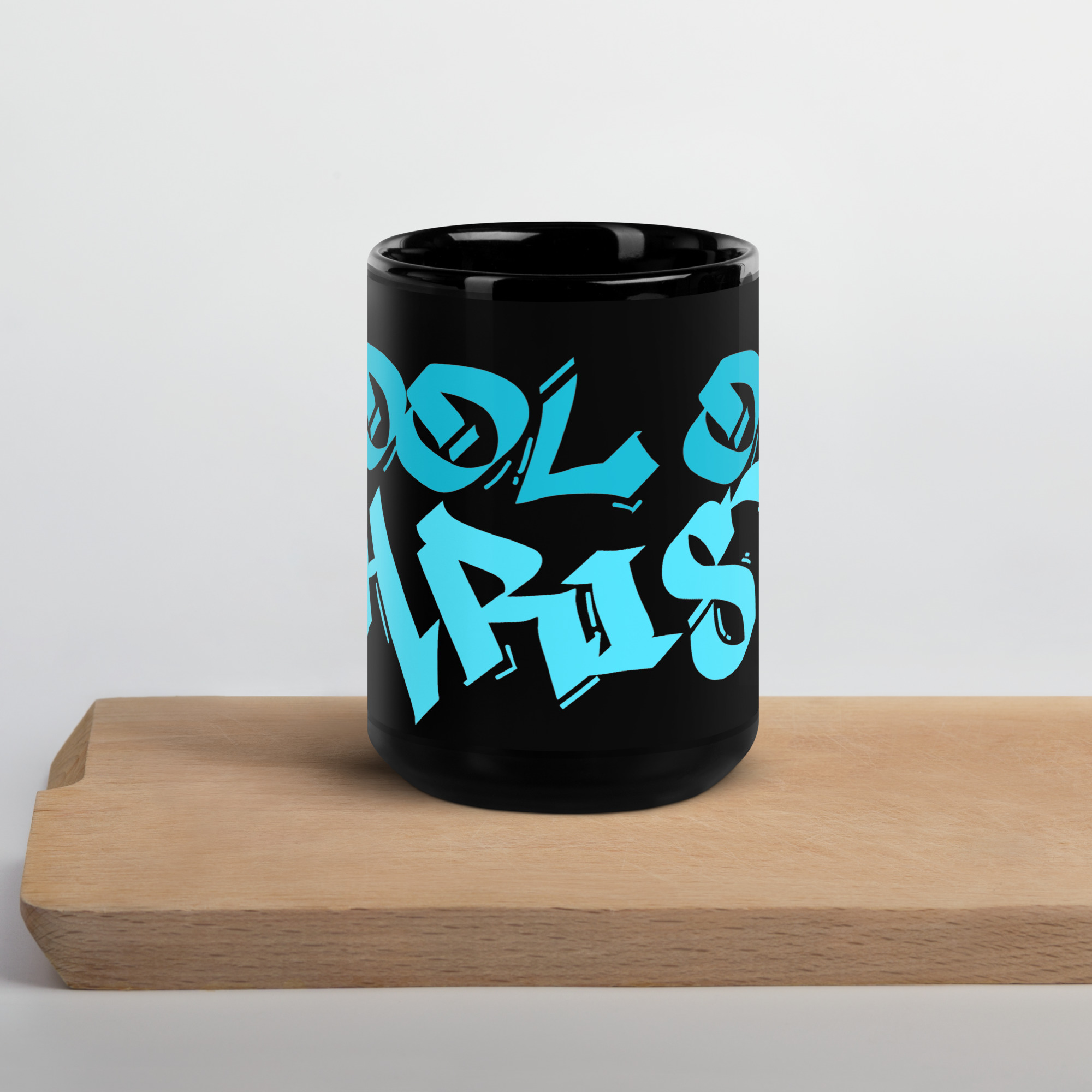 Cool On Christ Grafitti Blue Black Glossy Mug - Image 5