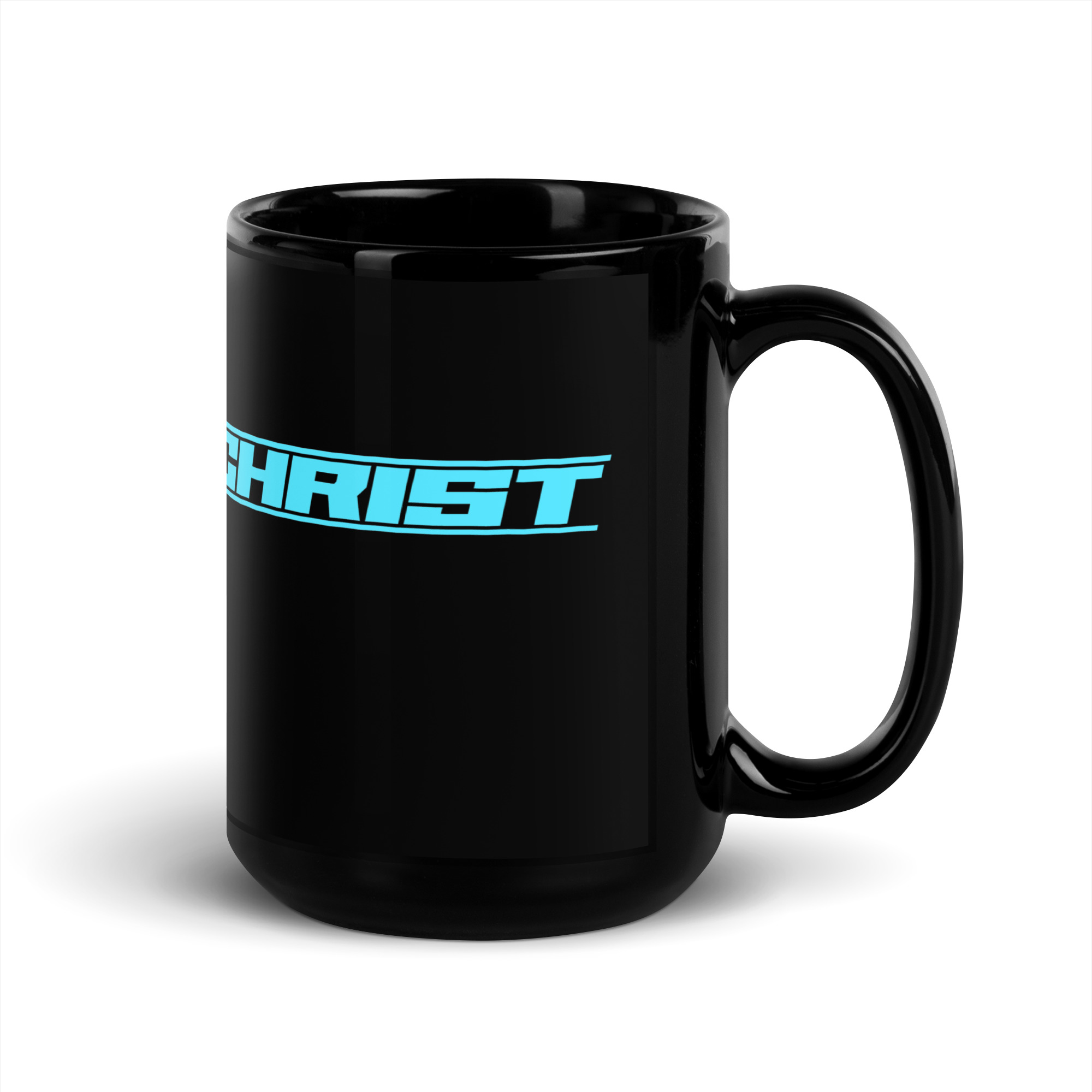 COOL ON CHRIST Modern Blue Black Glossy Mug