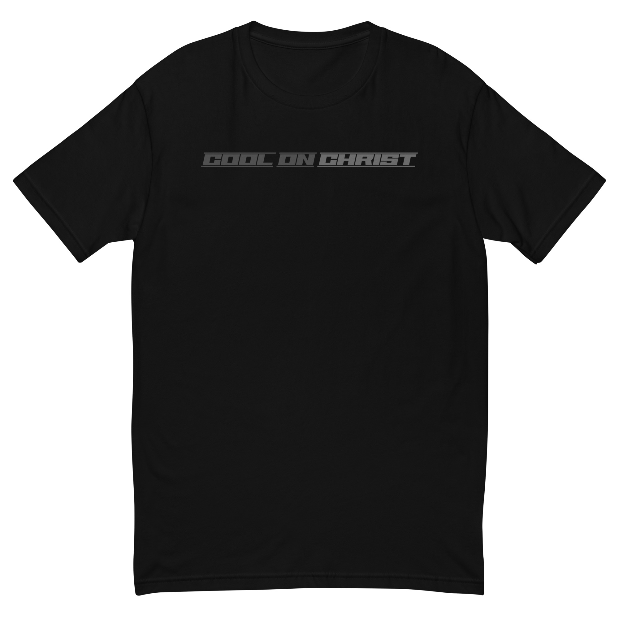 Cool On Christ Modern Grey Fitted Short Sleeve T-shirt - Black, L
