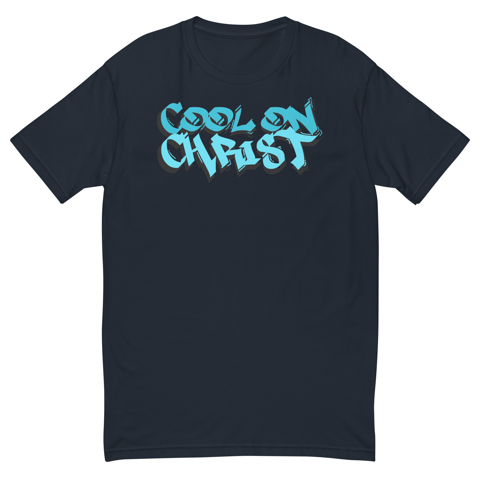 Cool On Christ Grafitti with Fitted Shadow Short Sleeve T-shirt - Midnight Navy, L
