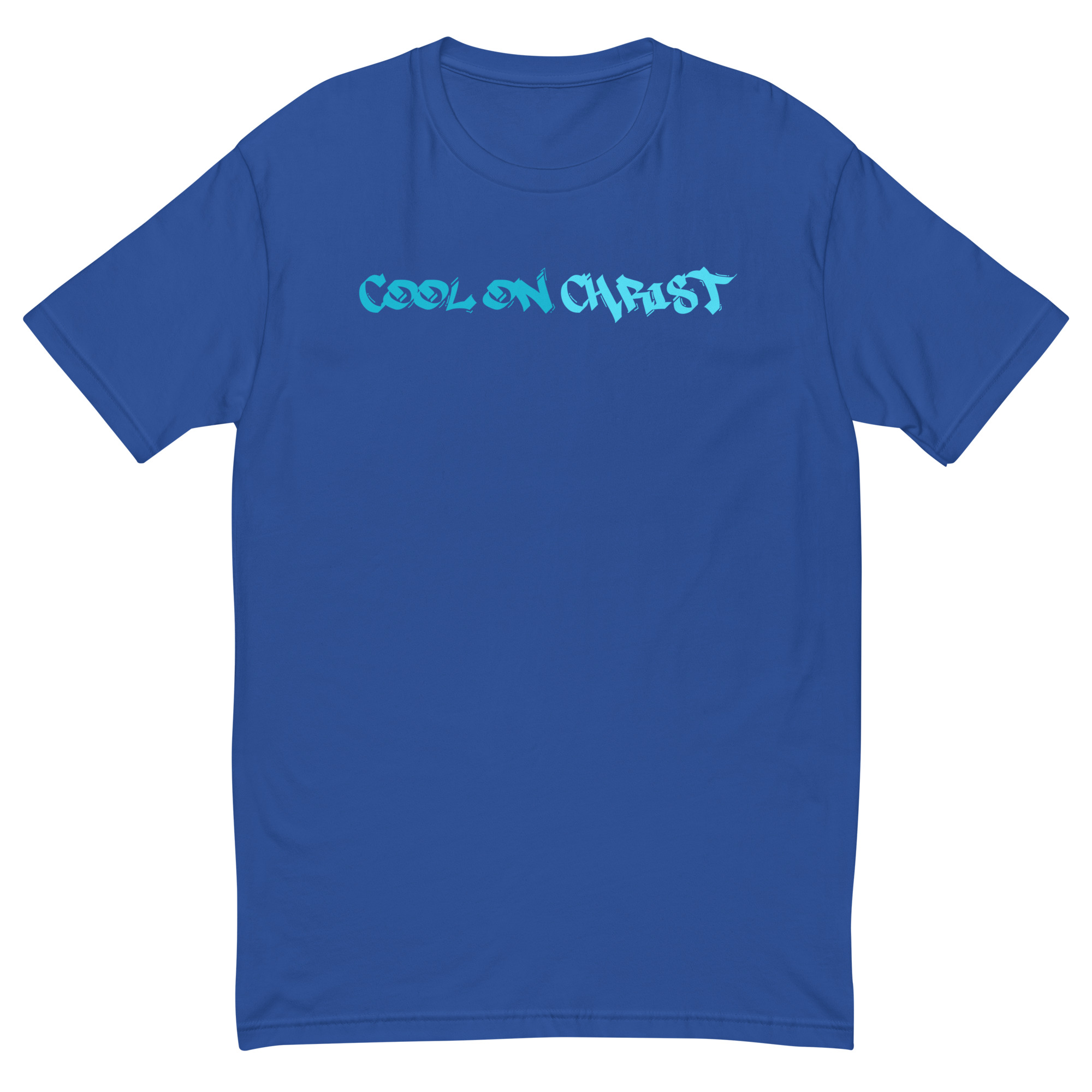 Cool On Christ Grafitti Blue Fitted Short Sleeve T-shirt